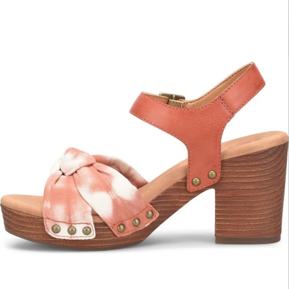 KORKS by KORK-EASE Natalia Knot Platform Block Heel Sandals Red Tie Dye Women's - Picture 5 of 16